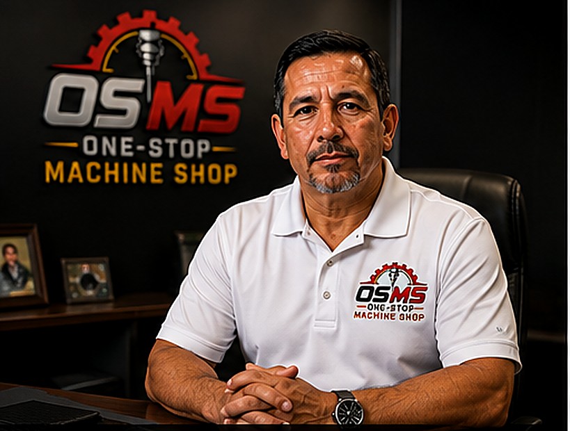 Bill Wilson, owner of One-Stop Machine Shop, in his Houston office
